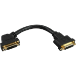 InLine DVI-I Adapter Cable 24+5 DVI female / female with flange 0.2m