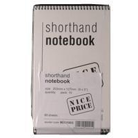 WHITEBOX+SPIRAL+SHORTHAND+NOTEPAD+80+LF+PK10