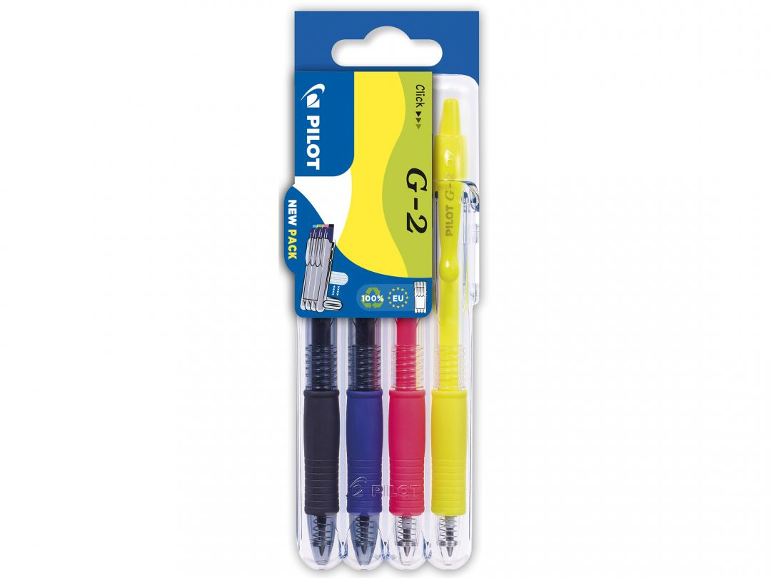 Pilot G2 Journal Rollerball Pens Pack of 4 Assorted