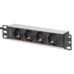 Digitus 10" socket strip with aluminum profile, 4-way socket outlet with earthing contact