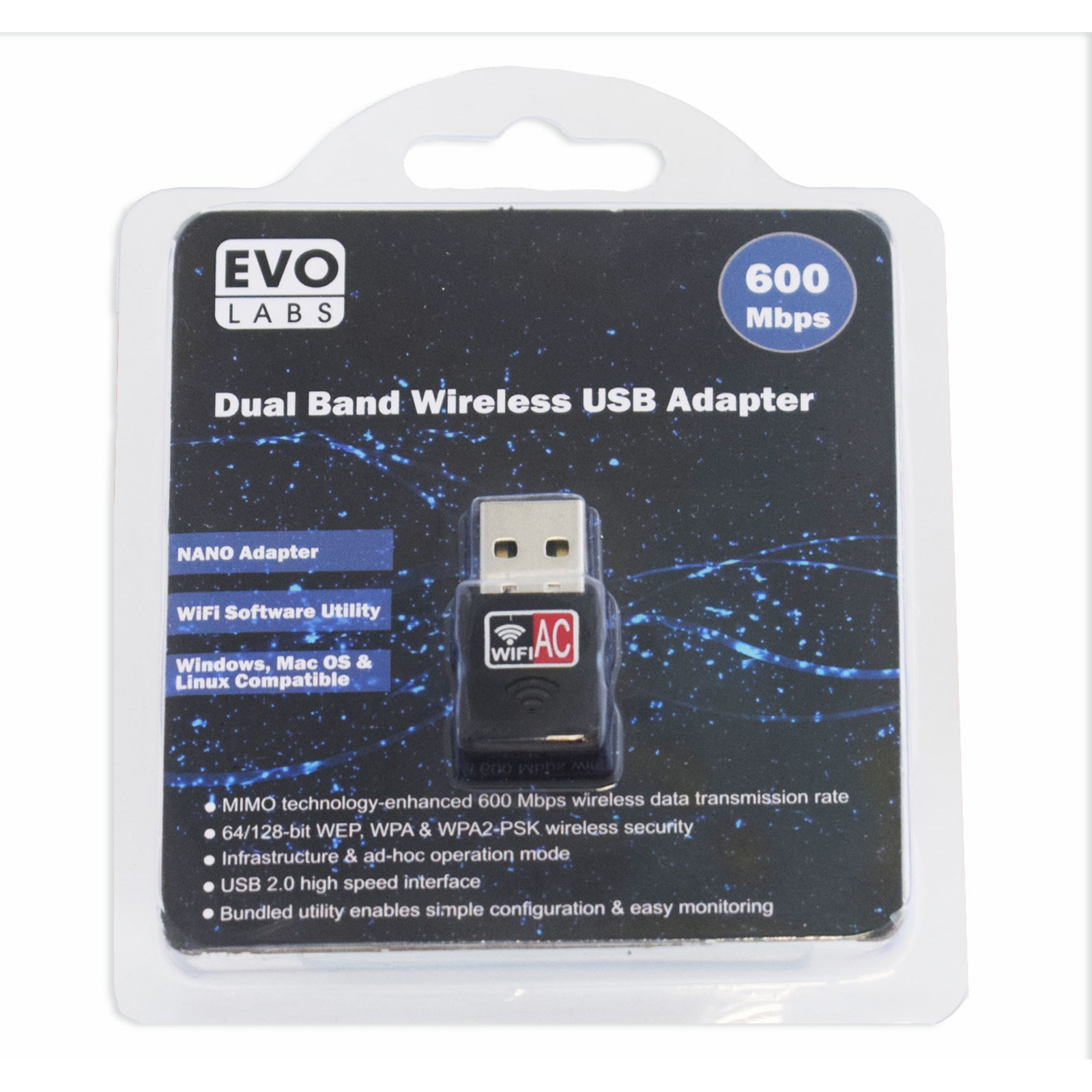 Image of Evo Labs NPEVO-AC600USB network card WLAN 600 Mbit/s