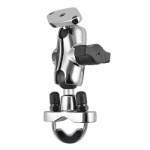 RAM Mounts Chrome Handlebar U-Bolt Mount with Double Socket Arm