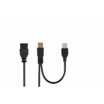 Gembird 0.9m 2x USB 2.0 A M/FM USB-kabel 0,9 m 2 x USB A USB A Zwart