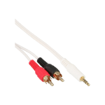 InLine Audio Cable 2x RCA male / 3.5mm male Stereo white/gold 5m