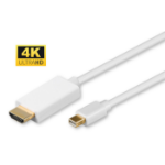 Microconnect MDPHDMI2-4K video cable adapter 2 m Mini DisplayPort HDMI Type A (Standard) White