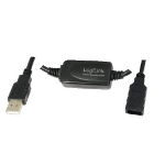 LogiLink 15M USB 2.0 - USB 2.0 M/F USB cable USB A Black