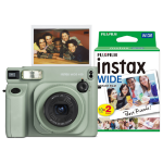 Fujifilm Instax Wide 400 EX D Instant Camera - Sage Green - Camera + 20 Shot Pack