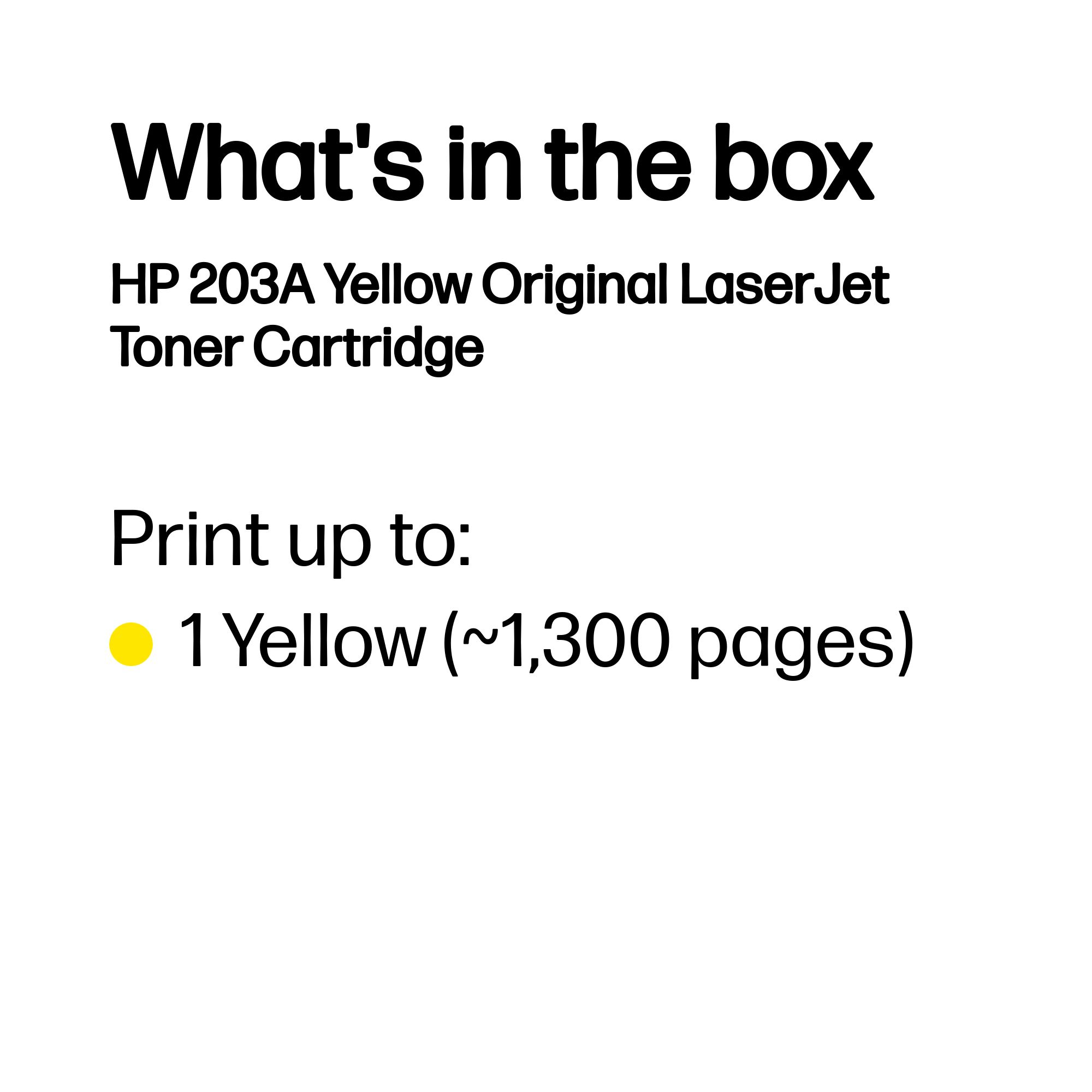 HP CF542A/203A Toner cartridge yellow, 1.3K pages ISO/IEC 19798 for HP Pro M 254