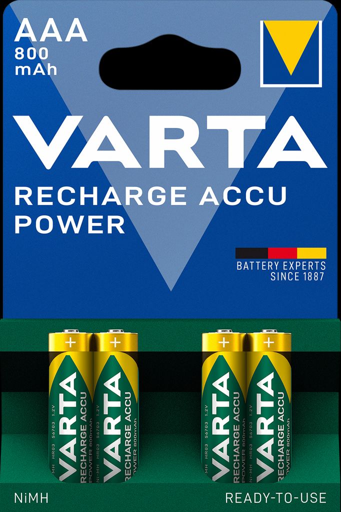 EU Product - Recharge Accu Power AAA battery 800 mAh, 4-pack thumbnail