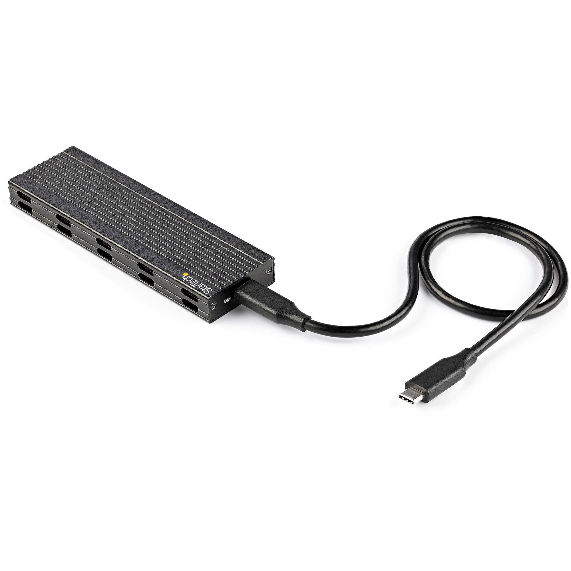 StarTech.com USB-C 10 Gbps till M.2 NVMe eller M.2 SATA SSD-inneslutning - Portabel extern M.2 PCIe/SATA NGFF SSD-inneslutning i aluminium - USB Type-C och USB-A värdkablar - Stöder 2230/2242/2260/2280