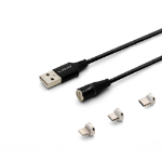 Savio CL-152 USB cable USB 2.0 1 m USB A USB C/Micro-USB B/Lightning Black