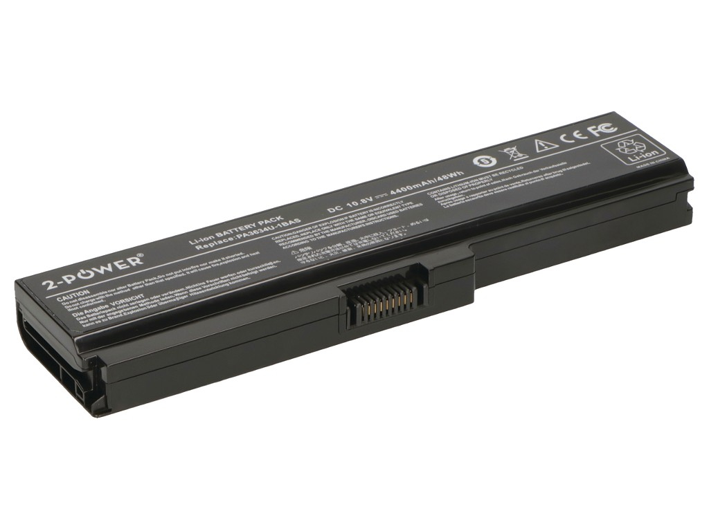 Image of 2-Power 10.8v, 6 cell, 47Wh Laptop Battery - replaces PA3464U-1BRS