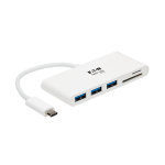 Tripp Lite U460-003-3AM 3-Port USB-C Hub with Card Reader, USB 3.x (5Gbps) Hub Ports and Card Reader Ports, White