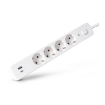 Entac Socket Extension Cord D2 4 Sockets with Switch 1.5m 1xUSB-A x 1xUSB-C 3G1.5