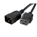 StarTech.com 3ft (1m) Power Extension Cord, IEC 320 C19 to IEC 320 C20, 13A 250V, 16AWG, Black Computer Power Extension Cord, AC Outlet Extension Cable for Power Supplies/ PDUs / Network Equipment, UL Listed