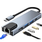 JLC G50 Type C 5 in 1 Adapter 1x HDMI, 1x RJ45, 1 x PD, 1 x USB 3.0 & 1 x USB 2.0