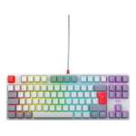 CHERRY K4V2 TKL toetsenbord Gamen USB AZERTY Frans Grijs, Licht Grijs, Rood