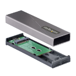 StarTech.com USB-C 10Gbps naar M.2 NVMe or M.2 SATA SSD Behuizing, Gereedschaploze Externe M.2 PCIe/SATA NGFF SSD Aluminum Case, USB Type-C&A Host Kabels, Ondersteunt 2230/2242/2260/2280