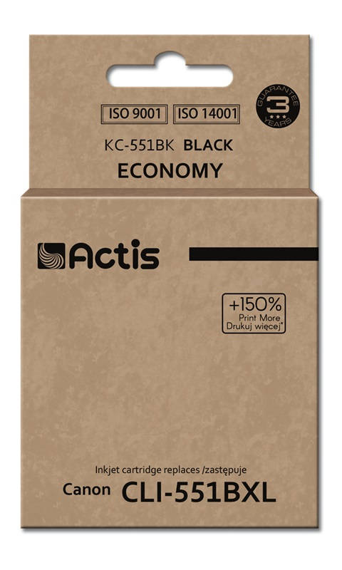 Actis KC-551Bk ink (replacement for Canon CLI-551Bk; Standard; 12 ml; black (with chip)