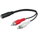 Konix Stereo 3.5mm Socket to 2 x Red  / White RCA Plug