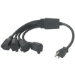 C2G 1-to-4 Power Cord Splitter 3ft Black 35.8" (0.91 m) NEMA 5-15P