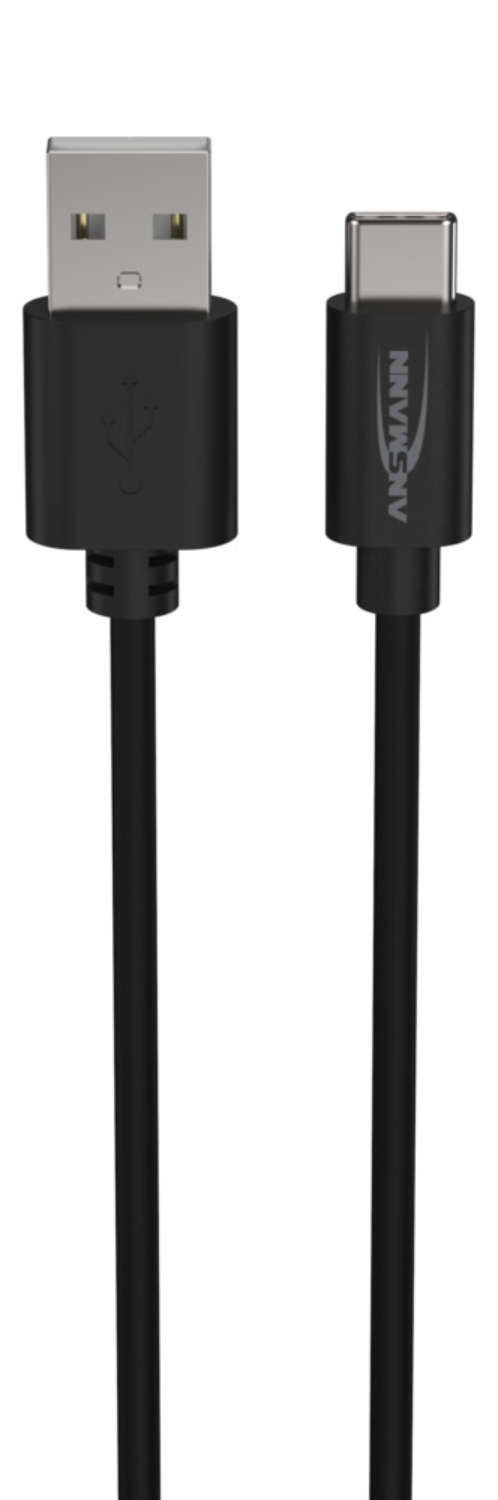 Photos - Cable (video, audio, USB) Ansmann 1700-0130 USB cable 1 m USB A USB C Black 