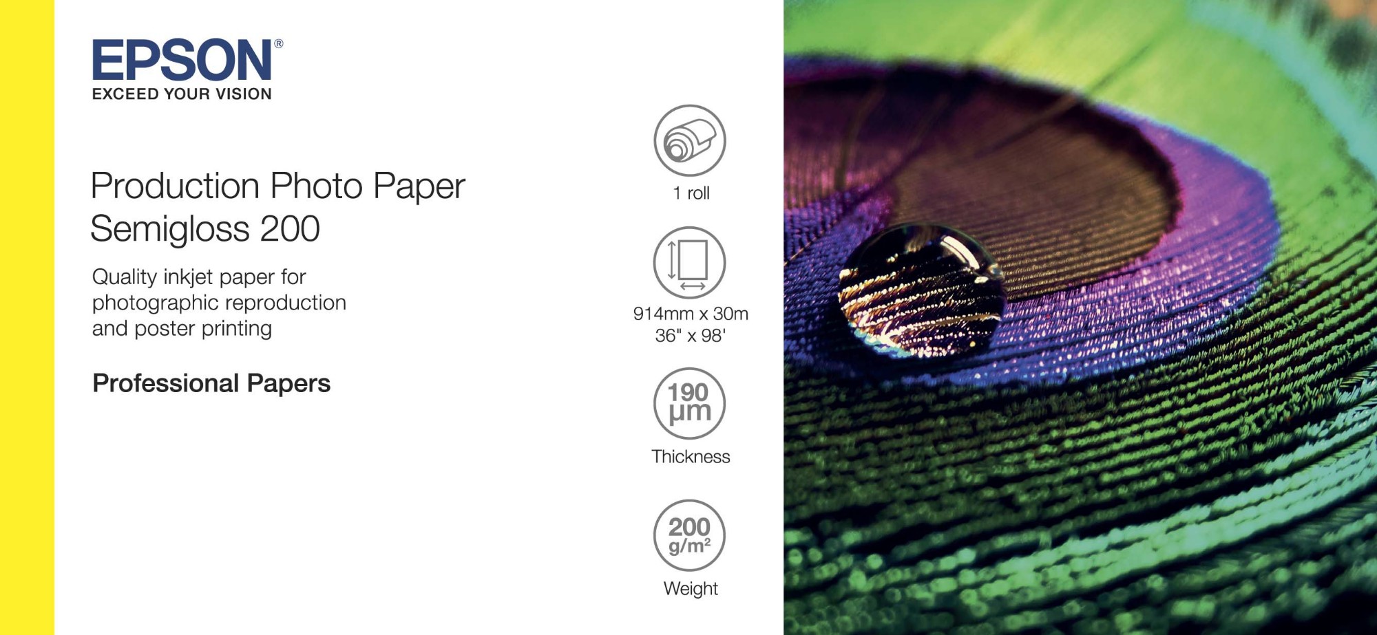 Epson Production Photo Paper Semigloss 200 36" x 30m