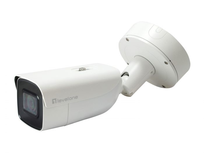 Image of LevelOne Gemini Zoom IP Camera, 8-Mp, H.265, 802.3At, PoE, IR...