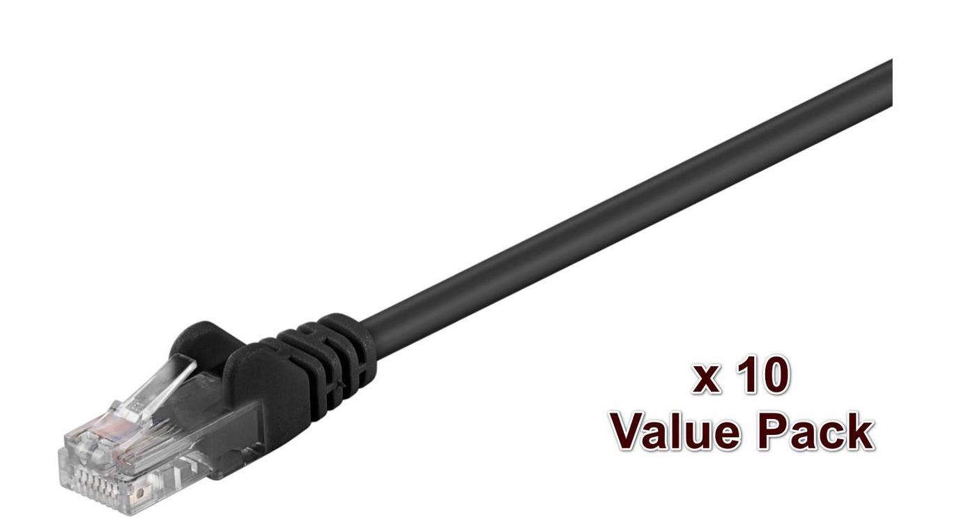 Image of Microconnect V-UTP510SVP networking cable Black 10 m Cat5e U/UTP (UTP)