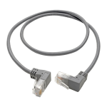Tripp Lite Right-Angle Cat6 UTP Patch Cable (RJ45) - M/M, Gigabit, Snagless, Molded, Slim, Grey, 0.31 m