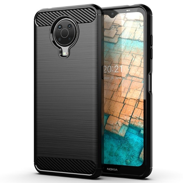 JLC Nokia G10 Brushed Silicone - Black mobile phone case 16.5 cm (6.5") Cover