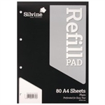 Silvine A4 Refill Pad Plain 160 Pages Black (Pack 6)