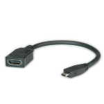 Value HDMI High Speed Kabel mit Ethernet, HDMI F - Micro HDMI M 0,15m