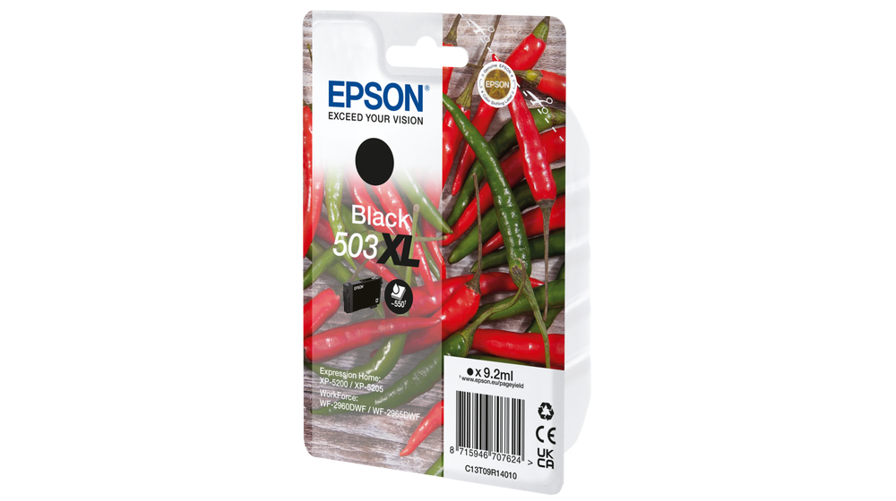 Epson C13T09R14010/503XL Ink cartridge black high-capacity, 550 pages 9,2ml for Epson XP-5200