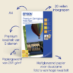 Epson A4 Premium Semigloss Photo Paper, 251 g/m2, 20 vellen