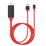 JLC S11 HDMI (Male) to USB (Male) & Lightning (Male) Cable – 2M – Red