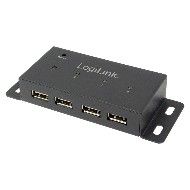 Photos - Card Reader / USB Hub LogiLink UA0141A interface hub 480 Mbit/s Black 