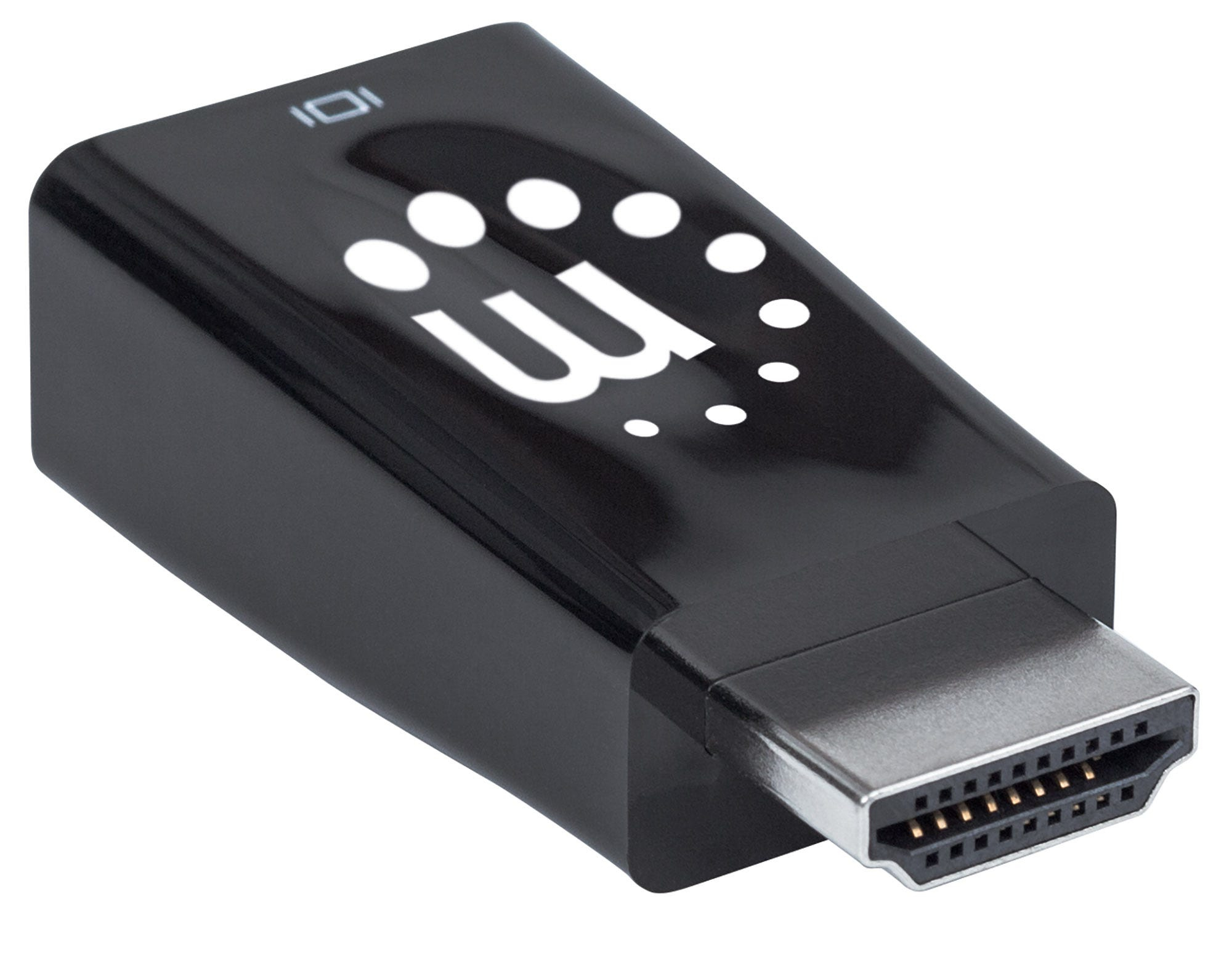 Manhattan HDMI to VGA (with Audio) Converter, 1080p, Male to Female, Optional USB Micro-USB Power Port, Black, Polybag