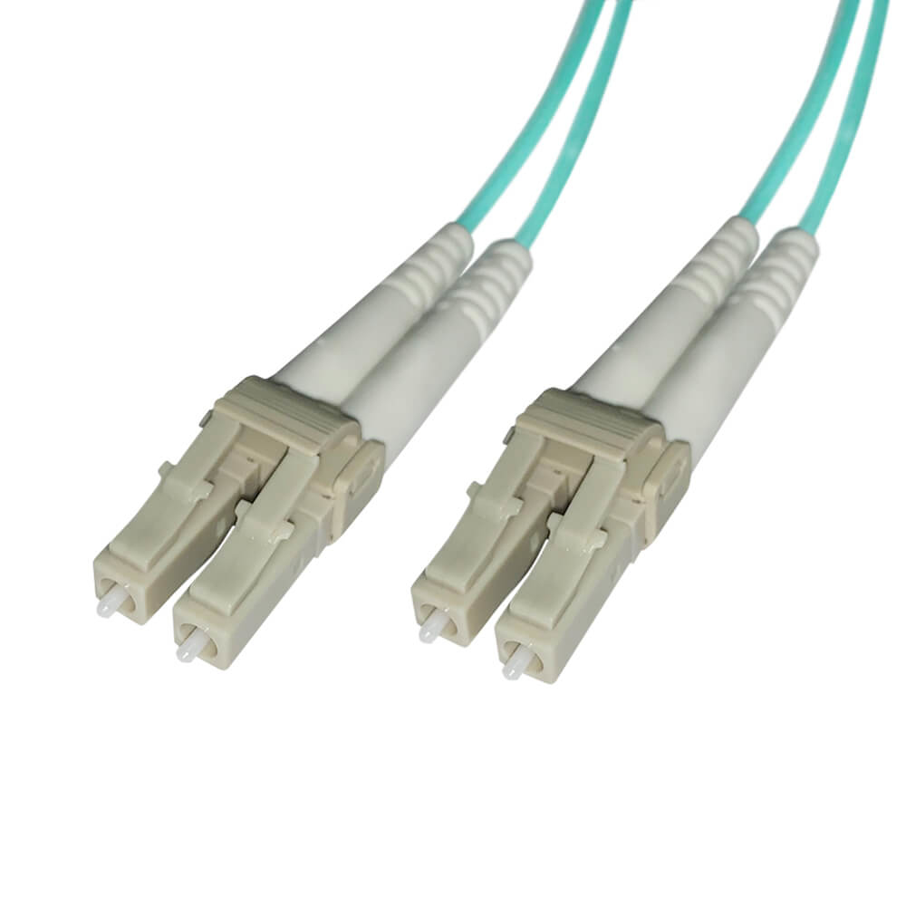 Videk 50/125 OM3 LC to LC Duplex Fibre Optic Patch Cable Aqua 8m