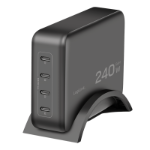LogiLink USB Table Charger, 4x USB CF, 240 W, PD 3.1, black