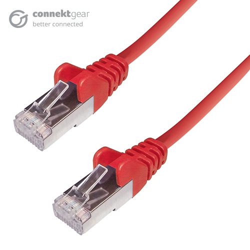 CONNEkT Gear 2m RJ45 CAT6A SSTP Stranded Flush Moulded LS0H Network Cable - 26AWG - Red