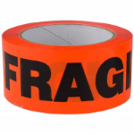 CUMBERLAND PRINTED TAPE FRAGILE ORANGE/BLACK PACK 6