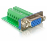 DeLOCK Adapter VGA female > Terminal Block 16pin Green