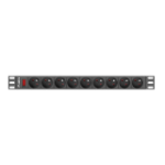 Lanberg PDU-09E-0300-BK power distribution unit (PDU) 9 AC outlet(s) 1U Black