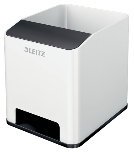 Photos - Pen LEITZ Desk Top Storage /cil holder Polystyrene Black, White 53631095 