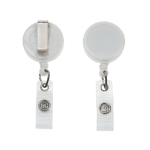 Digital ID White ID Badge Reels with Strap Clip (Pack of 50)