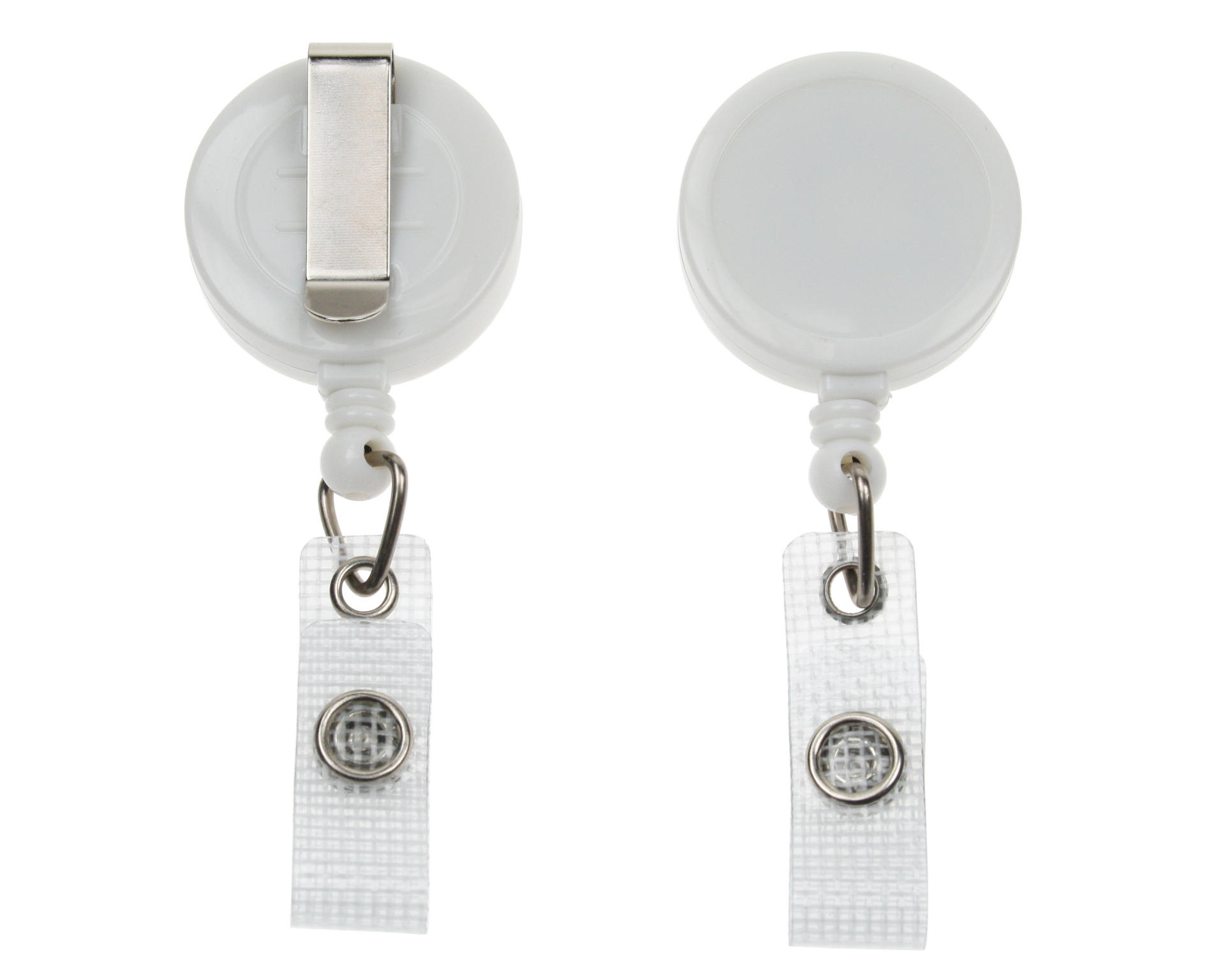 Image of Digital ID White ID Badge Reels with Strap Clip (Pack of 50)