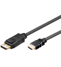 51956 GOOBAY 1m DP/HDMI - 1 m - DisplayPort - HDMI - Gold - Black - Male/Male