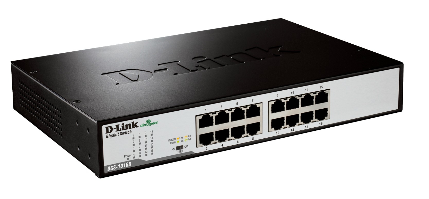 D-Link DGS-1016D/E Unmanaged network switch Black, Metallic network switch