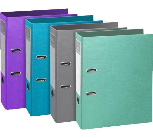 Image of Exacompta TEKSTO Cardboard Green, Grey, Purple, Turquoise A4